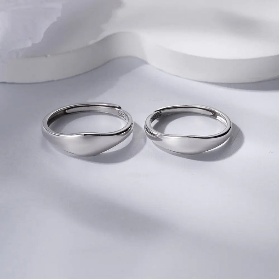 Sterling Silver 925 Simple Luxury Couple Ring