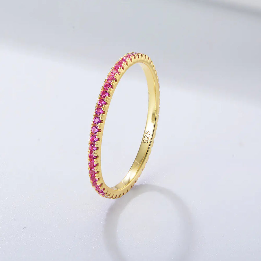 S925 Silver Colorful Zircon Micro-Inlaid Ring for Women S925 Silver