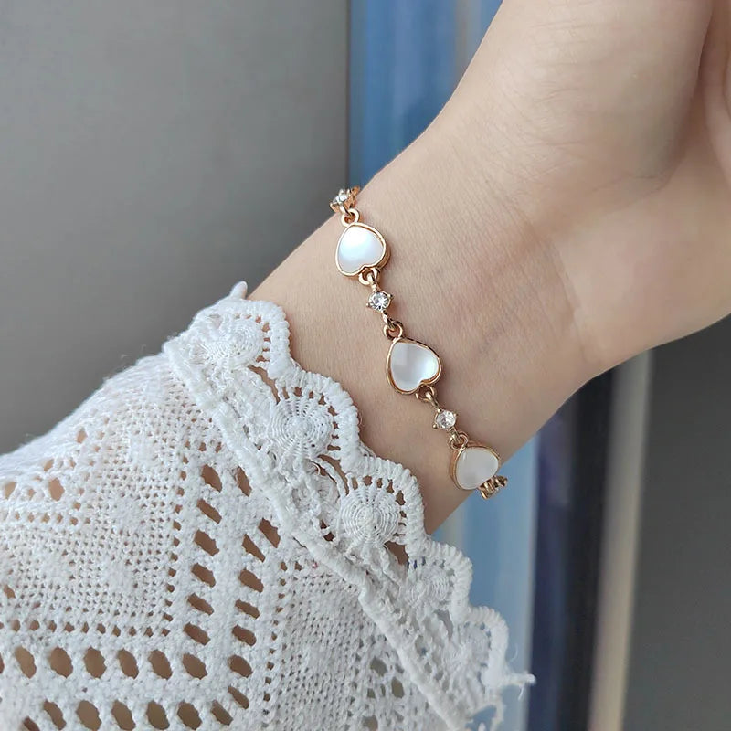 Elegant Inlaid Flower Rhinestone Bracelet