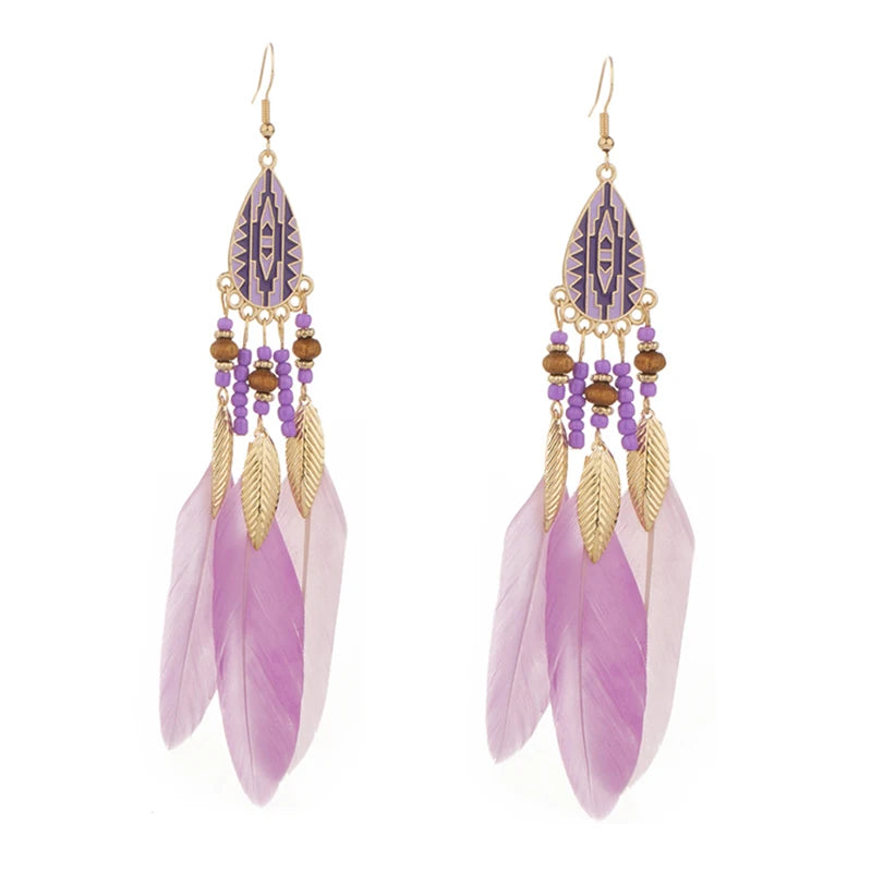 Antique Vintage Bohemian Ethnic Tassel Earrings