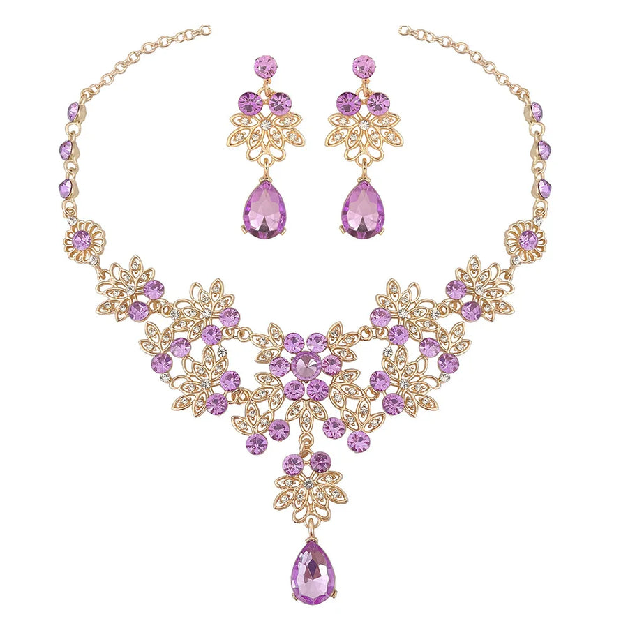 Gold Color Water Drop Jewelry Sets