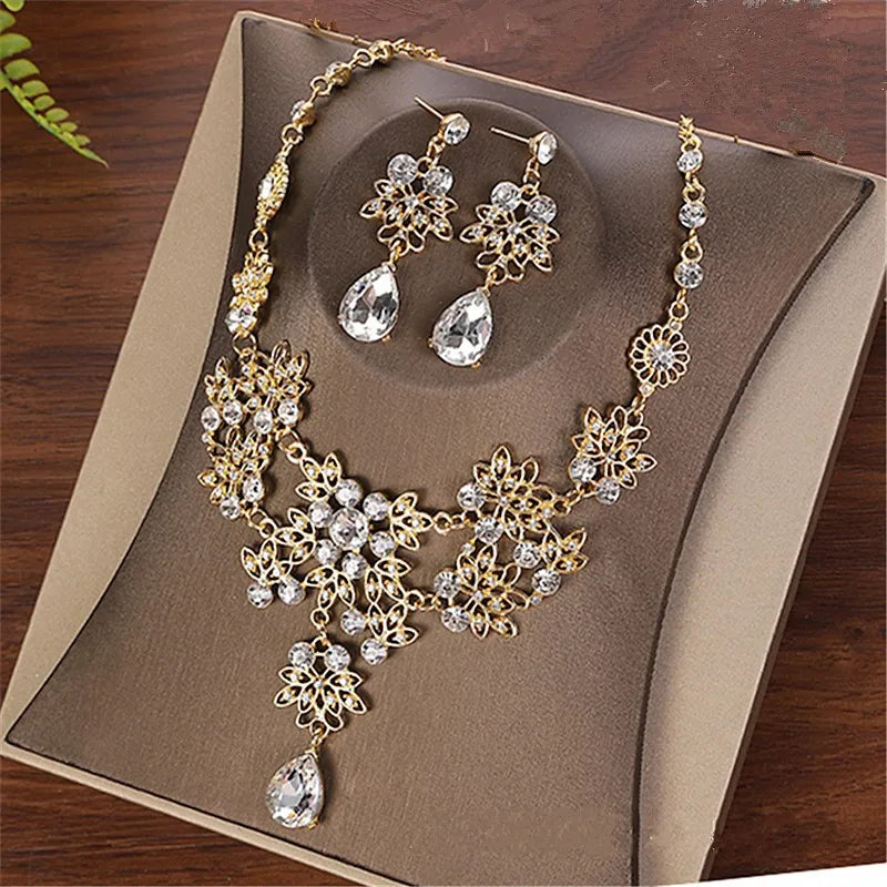 Gold Color Water Drop Jewelry Sets
