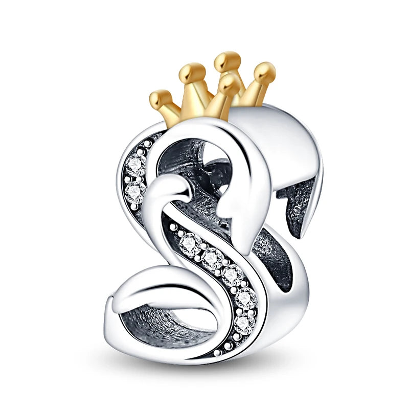 26 Letter silver and Gold Color Pendant Necklace