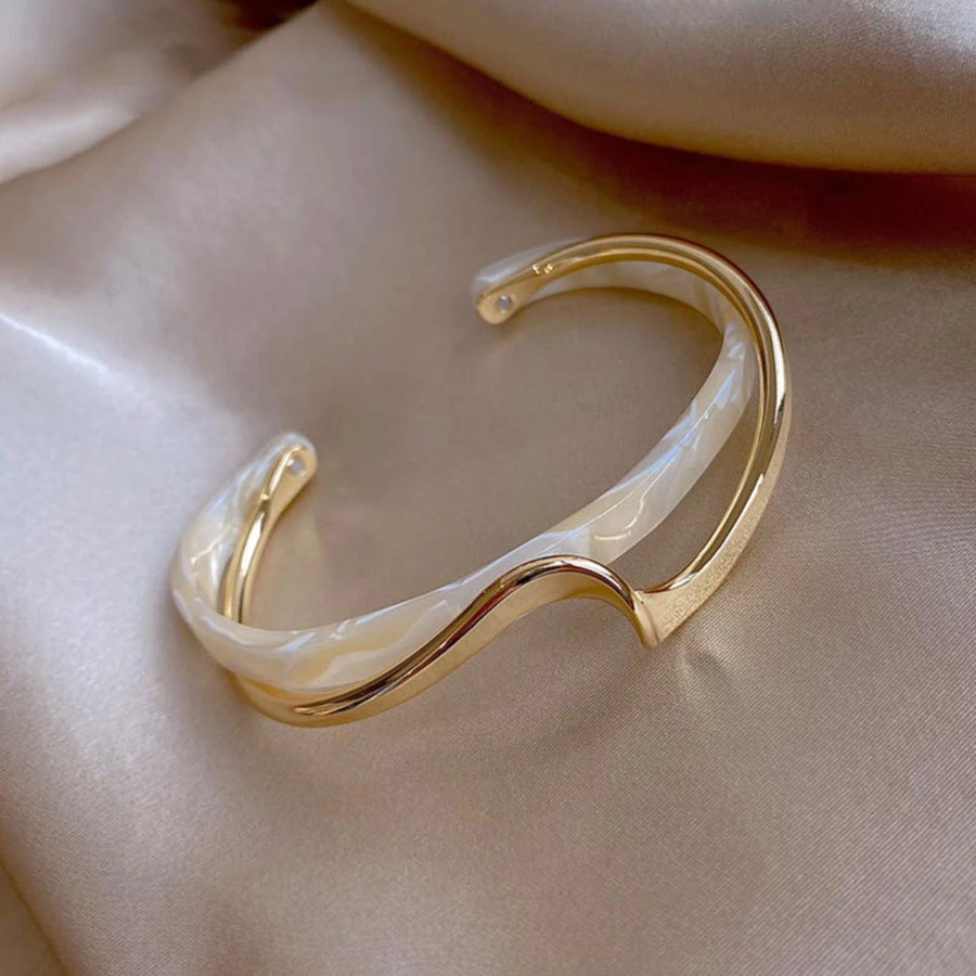Gold Titanium Bracelet with Zircon