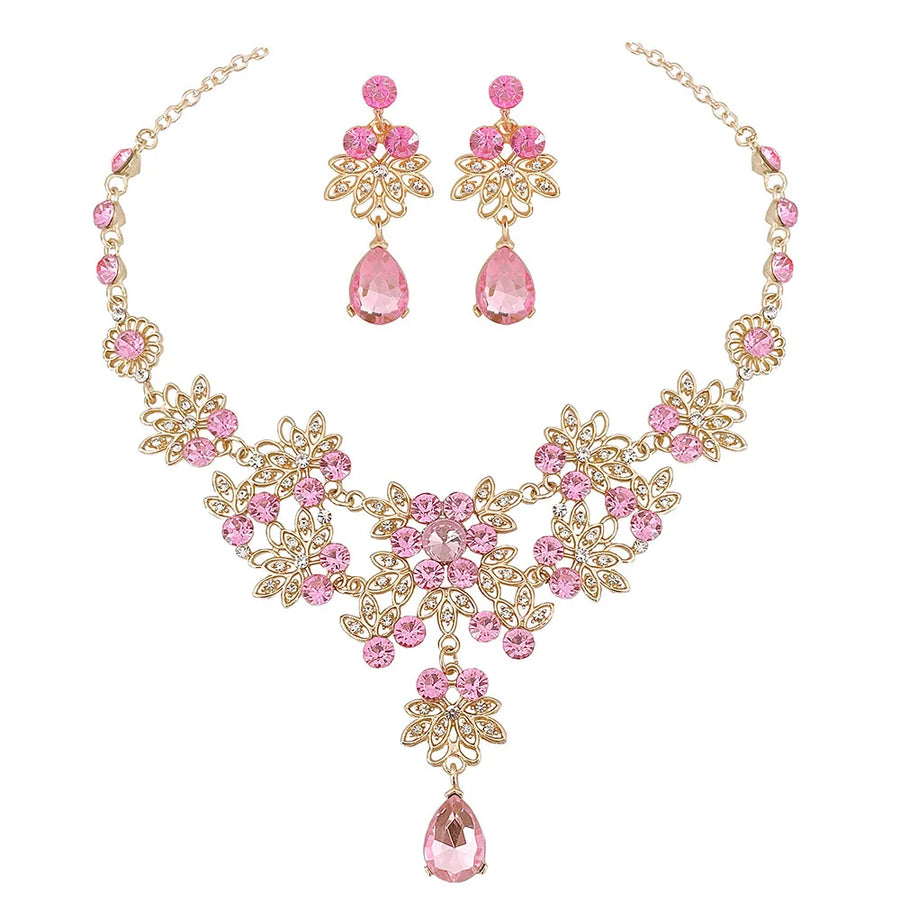 Gold Color Water Drop Jewelry Sets