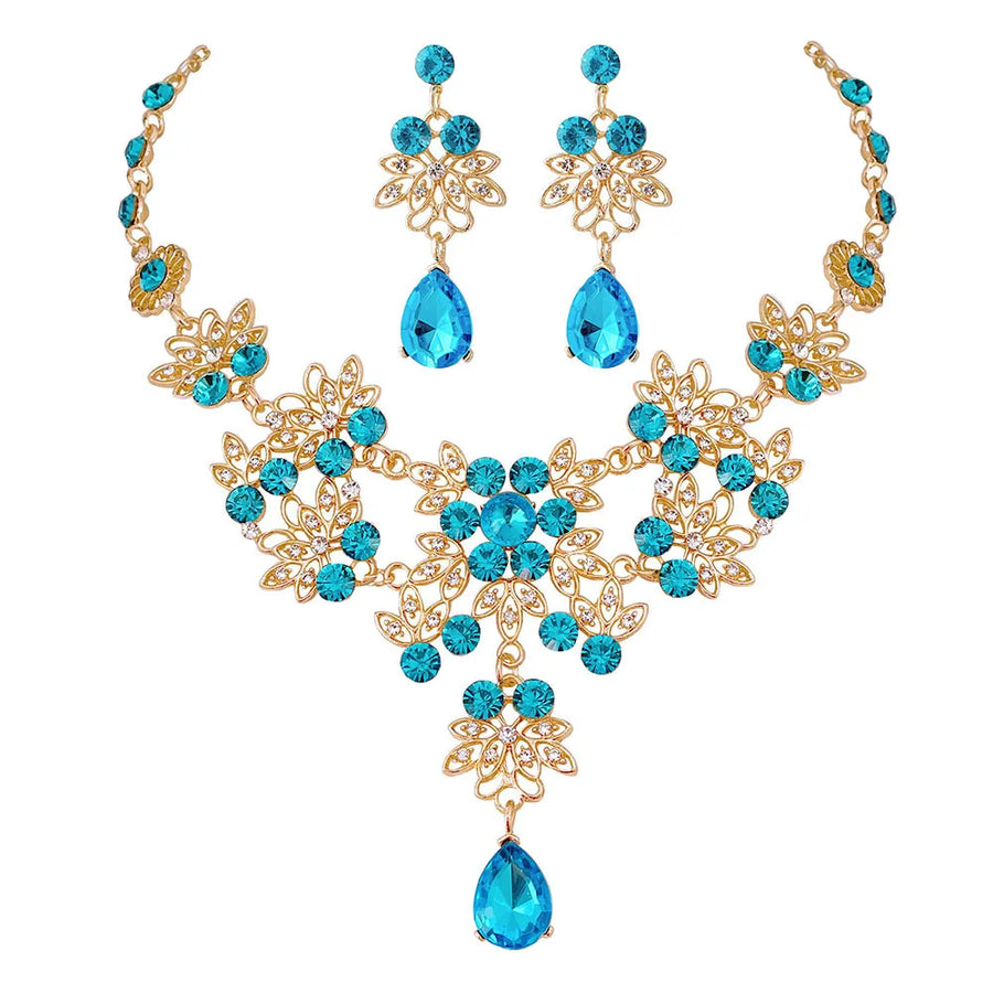 Gold Color Water Drop Jewelry Sets