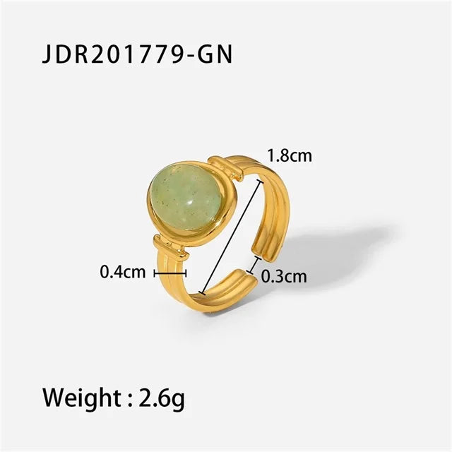 Natural Stone Stainless Steel Ring