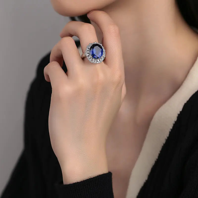 S925 Sterling Silver Diamond Inlaid Wedding Ring