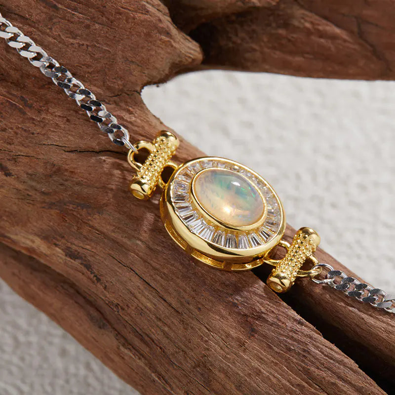 Luxury Natural Opal Bracelet in S925 Silver