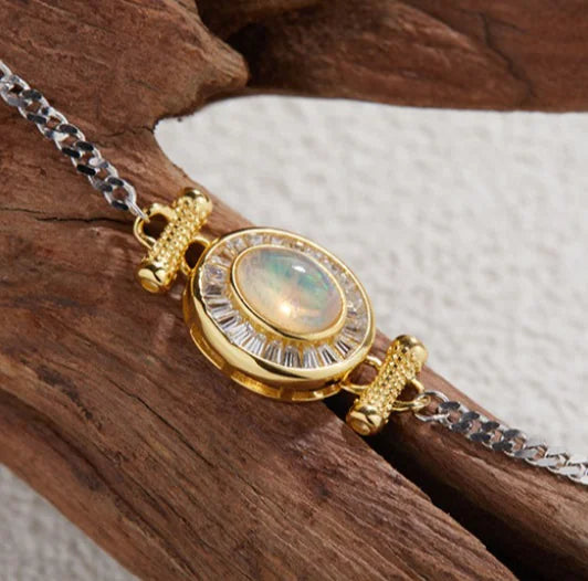 Luxury Natural Opal Bracelet in S925 Silver