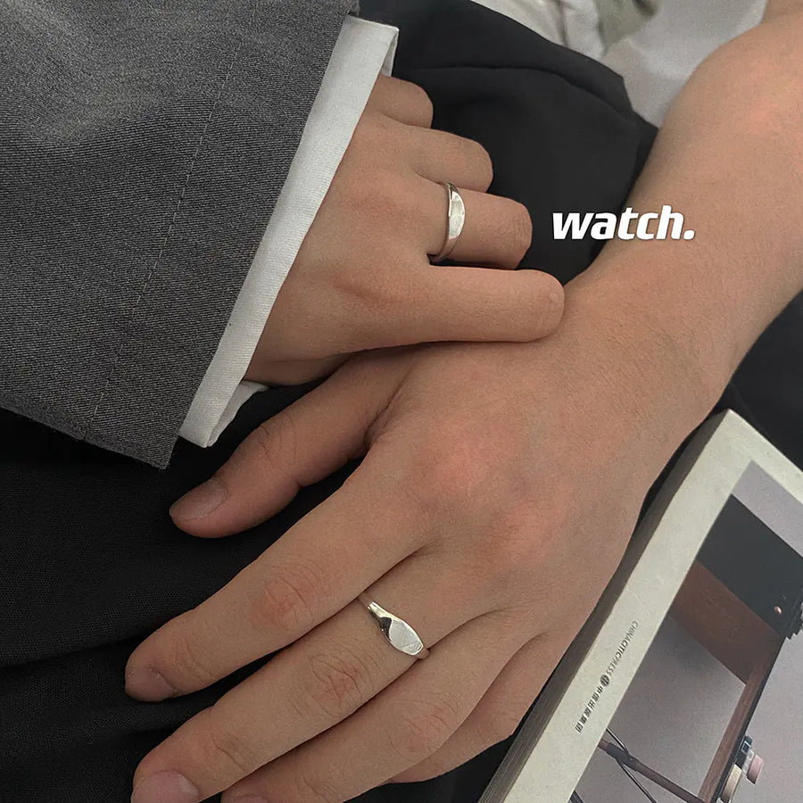 Sterling Silver 925 Simple Luxury Couple Ring
