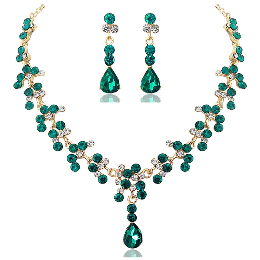 Bridal Wedding Jewelry Set Rhinestone Necklace Earrings Bracelet Set Prom Jewelry Sets Formal Costume Jewelry Accessories for Women and Brides(K-3)